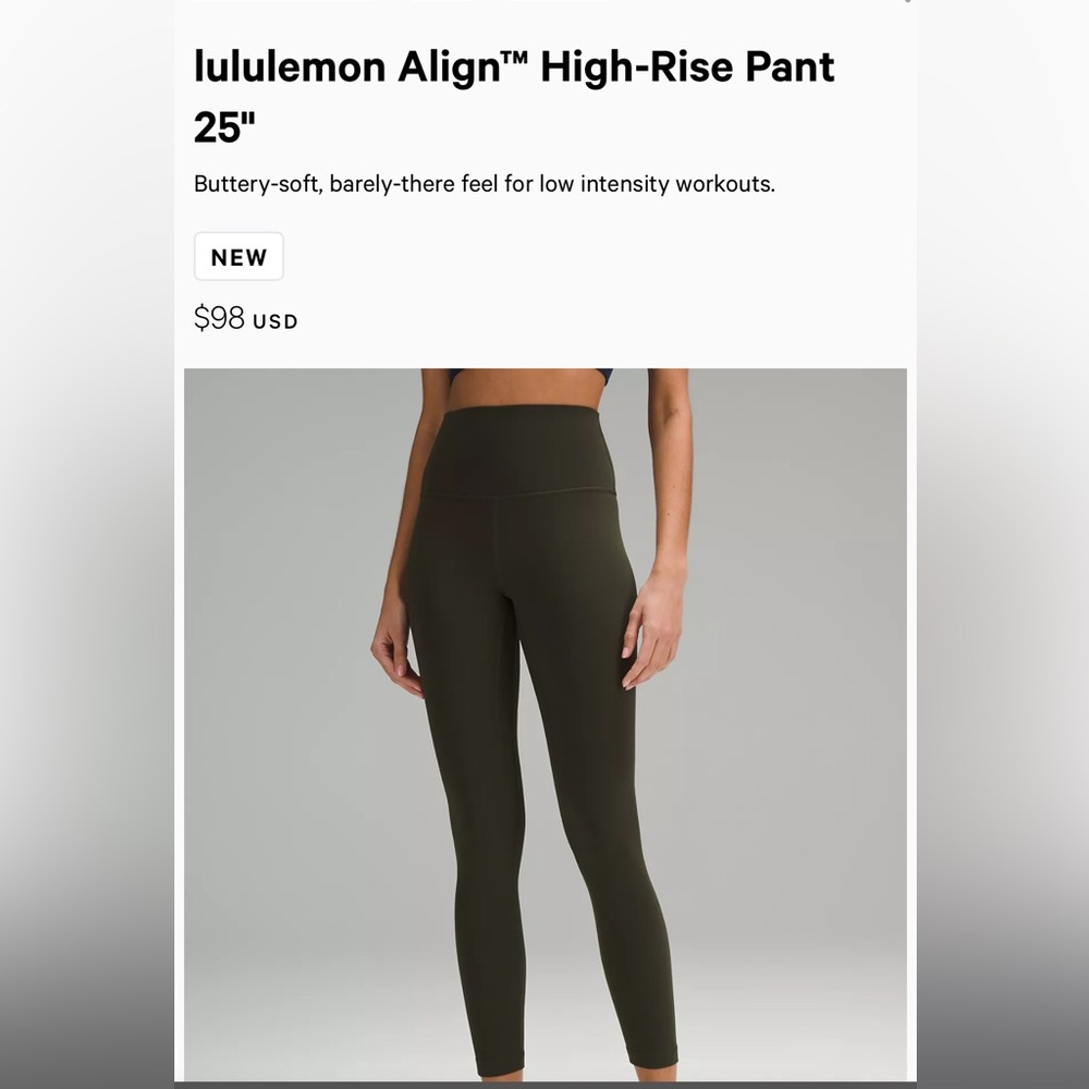 Lulu Align, 25” size 8, a little piling, good condition